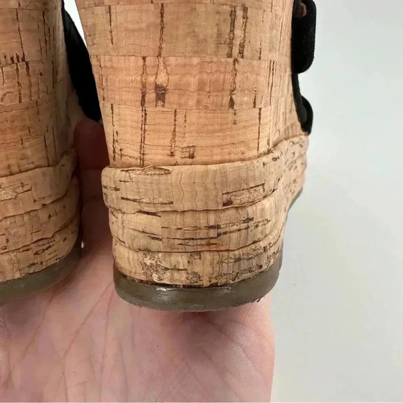 Franco Sarto womens size 8 38 black suede chunky platform slides - Picture 8 of 12